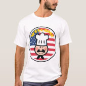 Welkom chef-kok met Amerikaanse vlag T-shirt (Voorkant)
