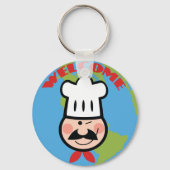 Welkom Chef Lieve Tekenfilm Kok Sleutelhanger (Voorkant)