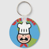 Welkom Chef Lieve Tekenfilm Kok Sleutelhanger (Achterkant)