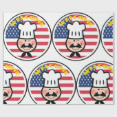 Welkom Chef Met Amerikaanse Vlag Cadeaupapier (Vlak)