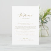 Welkom Chic Calligraphy Gold Wedding (Staand voorkant)