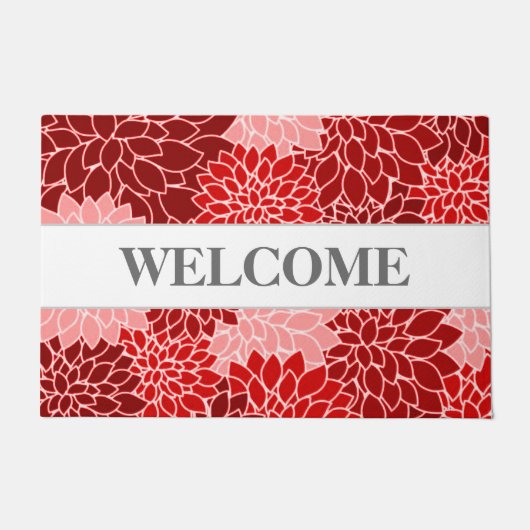 Welkom Chic en Elegant Dahlia Flower Pattern Deurmat (Voorkant)