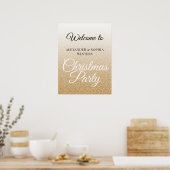 Welkom Chic Gold Glitter Ombre kerstparty Poster (Keuken)