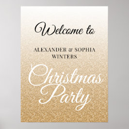 Welkom Chic Gold Glitter Ombre kerstparty Poster