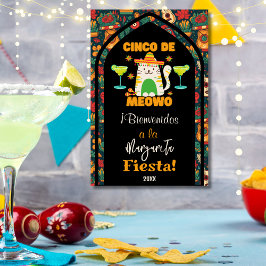 Welkom Cinco De Mayo- Schattigee kat Margarita Fie Foto Afdruk