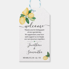 Welkom Citroenen bruiloft gunst Cadeaulabel