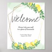Welkom Citrus Lemons Lemonade Table Sign Poster (Voorkant)