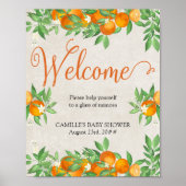 Welkom Citrus Oranje Mimosa Tafelbord Poster (Voorkant)