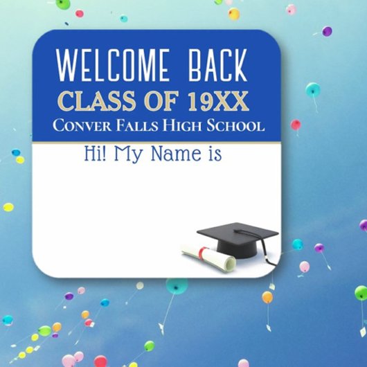 Welkom! Class Reunion naam tag stickers