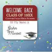 Welkom! Class Reunion naam tag stickers