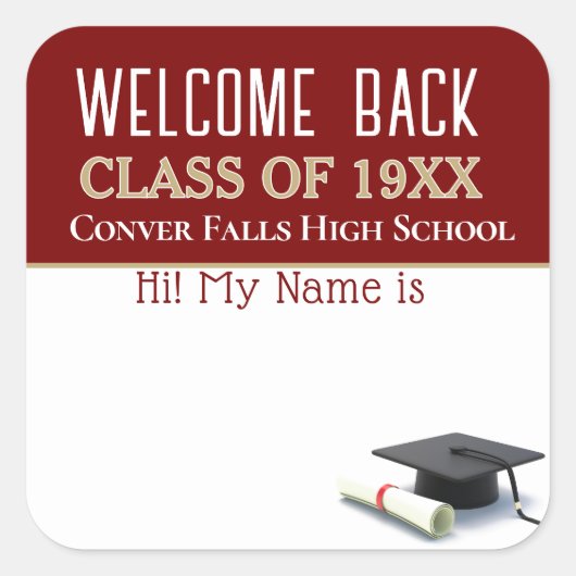 Welkom! Class Reunion naam tag stickers (Voorkant)