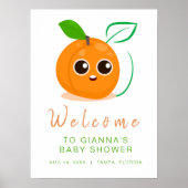 Welkom Clementine Sinaasappel Fruit Baby shower Poster (Voorkant)