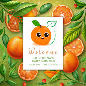 Welkom Clementine Sinaasappel Fruit Baby shower Poster
