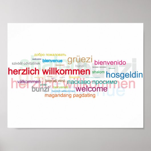 Welkom Colorful Multiple Language Poster (Voorkant)