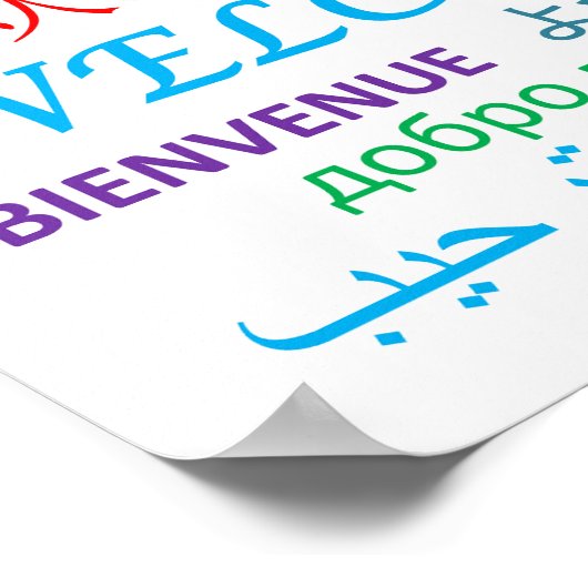 Welkom Colorful Multiple Language Poster (Hoek)