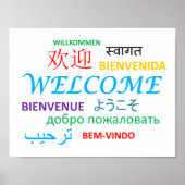 Welkom Colorful Multiple Language Poster (Voorkant)