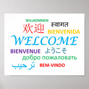 Welkom Colorful Multiple Language Poster