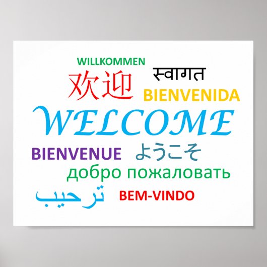 Welkom Colorful Multiple Language Poster (Voorkant)