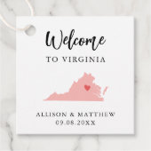 Welkom Colour Virginia Wedding Bag Bedankjes Labels (Voorkant)