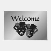 Welkom comedy- en tragedie-bioscoopmaskers deurmat (Voorkant)