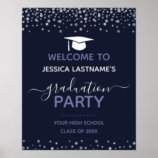 Welkom Confetti Graduation Party Poster (Voorkant)