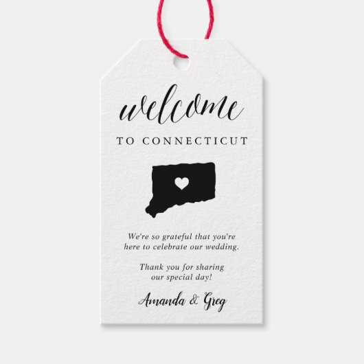 Welkom Connecticut Wedding Cadeaulabel (Voorkant)