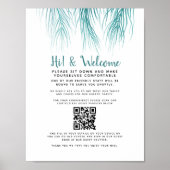 Welkom contactloze QR code gast register palm Poster (Voorkant)