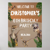 Welkom Cool Dinosaurs Birthday Party Poster (Voorkant)