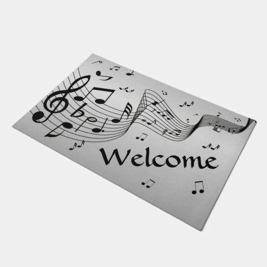 Welkom Cool Muzieknoten Deurmat (Schuin)