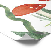 WELKOM Cottcore Fox Mushrooms Baby shower Post Poster (Hoek)