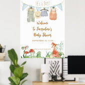 WELKOM Cottcore Fox Mushrooms Baby shower Poster (Thuiskantoor)