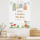 WELKOM Cottcore Fox Mushrooms Baby shower Poster (Keuken)