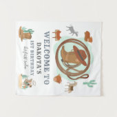 Welkom Cowboy First Birthday Party Wandkleed (Voorkant (horizontaal))