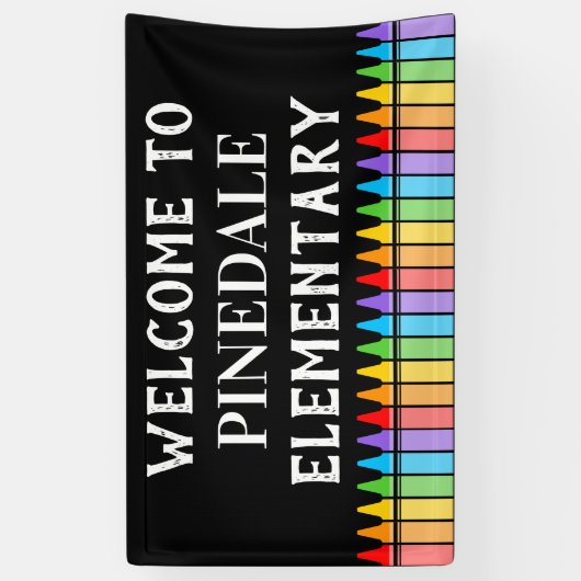 Welkom Crayons School Spandoek (Verticaal)