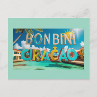 Welkom Curaçao ansichtkaart Feestdagenkaart