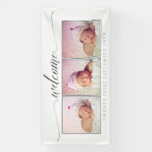 Welkom Custom Made 3 Foto Portret Lijst Wit Spandoek (Verticaal)