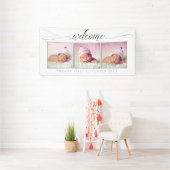 Welkom Custom Made 3 Foto Portret Lijst Wit Spandoek (Insitu)