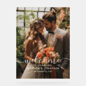 'Welkom' Custom Photo Wedding Acryl Bord (Voorkant)