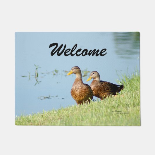 Welkom Cute Ducks Doormat Deurmat (Voorkant)