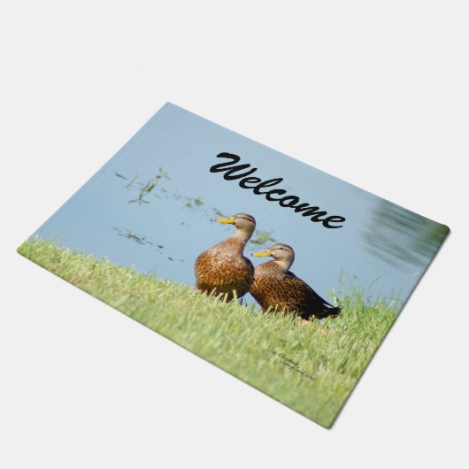 Welkom Cute Ducks Doormat Deurmat (Schuin)