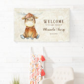 Welkom Cute Moose Animal Print Baby shower Spandoek (Insitu)