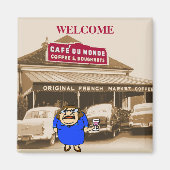 Welkom Dame bij Coffee Shop Magneet (Voorkant)