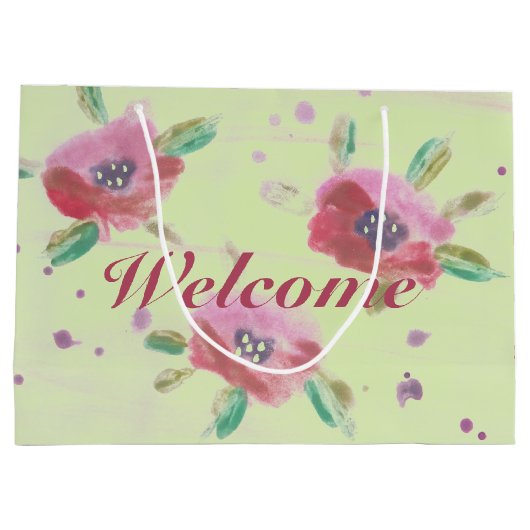 Welkom dames Flowered Event Groot Cadeauzakje (Achterkant)