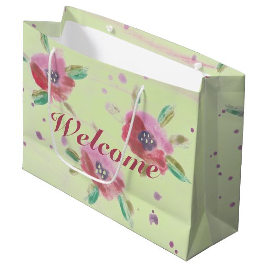 Welkom dames Flowered Event Groot Cadeauzakje (Voorkant Gekanteld)