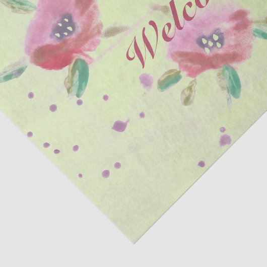 Welkom dames Flowered Event Tissuepapier (Detail)