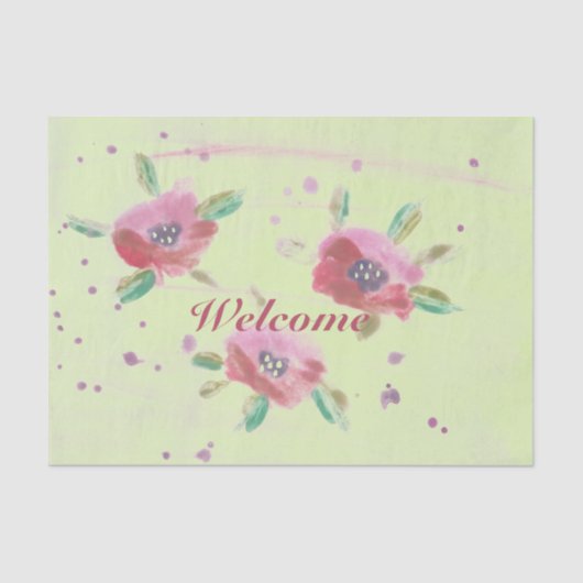 Welkom dames Flowered Event Tissuepapier (Voorkant)