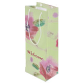Welkom dames Flowered Event Wijn Cadeautas (Achterkant Gekanteld)