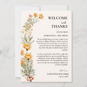 Welkom & dank u huwelijksgast tafel Kaart (Voorkant)