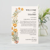 Welkom & dank u huwelijksgast tafel Kaart (Staand voorkant)