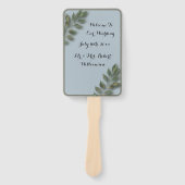 Welkom & Dank u Trouwgasten Elegant Leaf Handwaaier (Voorkant)